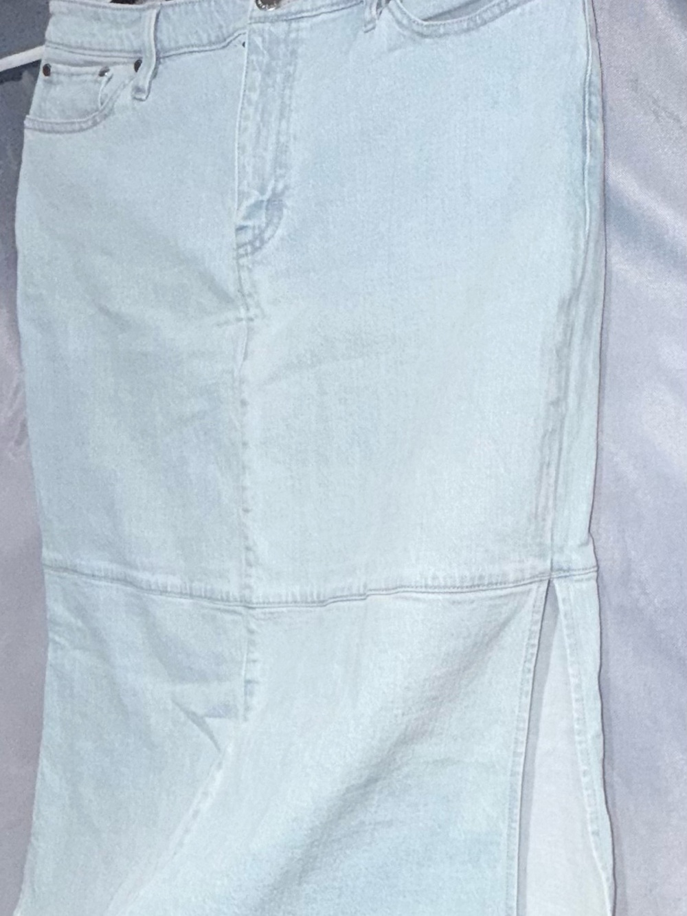 On 34th Women's Split-Seam Denim Midi Skirt, - Picture 3 of 7